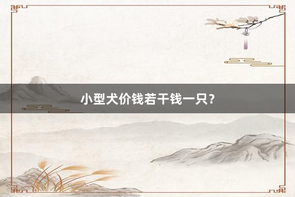 小型犬价钱若干钱一只？