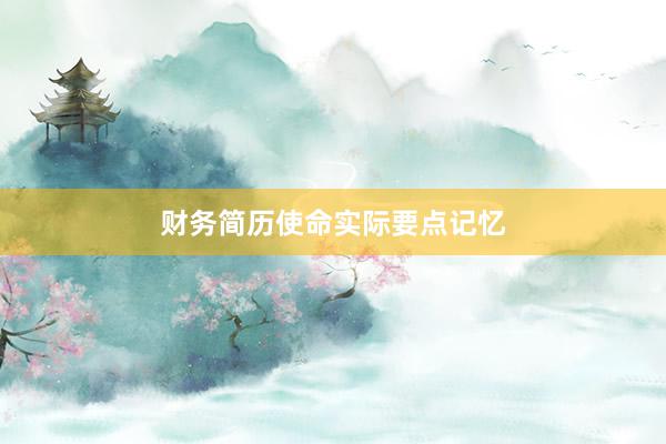 财务简历使命实际要点记忆